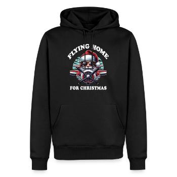 Pilot Santa Flying Home for Christmas Airplane - Men’s Premium Organic Hoodie - black - Front - Nico (187cm)