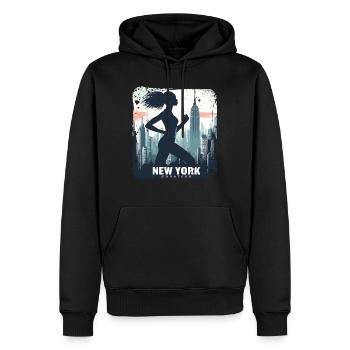 Runner Skyline NYC - Men’s Premium Organic Hoodie - black - Front - Nico (187cm)