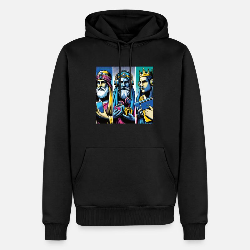 Pop Art Modern Three Kings - Men’s Premium Organic Hoodie - black