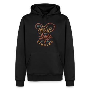 Chanter, Chanter, Musique, Musical, Fille - Sweat à capuche Premium bio Homme - noir - Devant - Nico (187cm)