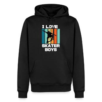 I Love Skater Boys - Men’s Premium Organic Hoodie - black - Front - Nico (187cm)