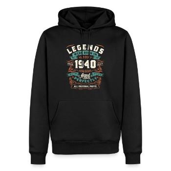 1940 84e anniversaire cadeaux 84 ans hommes femmes - Sweat à capuche Premium bio Homme - noir - Devant - Nico (187cm)