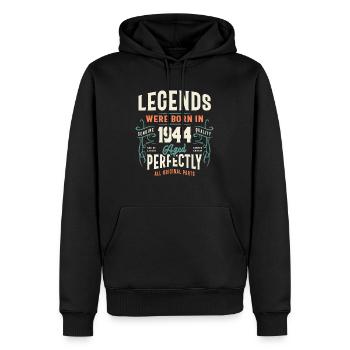 1944 80. Geburtstag Geschenke 80 Jahre alte Männer Frauen - Männer Premium Bio Hoodie - Schwarz - Vorne - Nico (187cm)