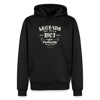 1951 73. Geburtstag Geschenke 73 Jahre alte Männer Frauen - Männer Premium Bio Hoodie - Schwarz - Vorne - Nico (187cm)