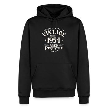1954 70e anniversaire cadeaux 70 ans hommes femmes - Sweat à capuche Premium bio Homme - noir - Devant - Nico (187cm)