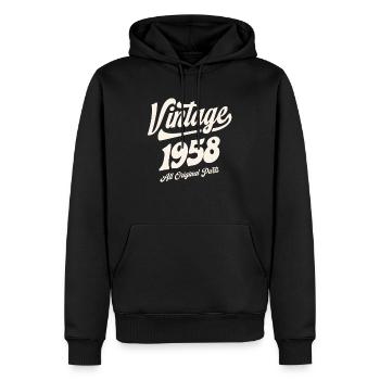 1958 66. Geburtstag Geschenke 66 Jahre alte Männer Frauen - Männer Premium Bio Hoodie - Schwarz - Vorne - Nico (187cm)