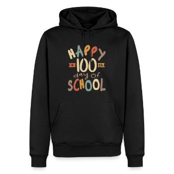 100th Day of School Teachers Kids Child Happy 100 - Men’s Premium Organic Hoodie - black - Front - Nico (187cm)