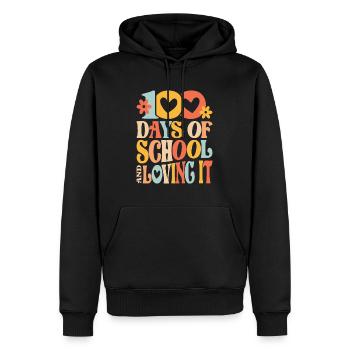 100 Tage Schule und Liebe - Männer Premium Bio Hoodie - Schwarz - Vorne - Nico (187cm)