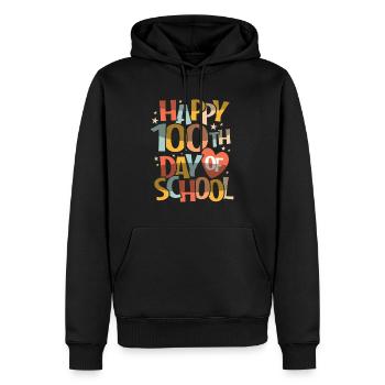 Teacher Student 100th Day Of School Happy 100 Days - Men’s Premium Organic Hoodie - black - Front - Nico (187cm)