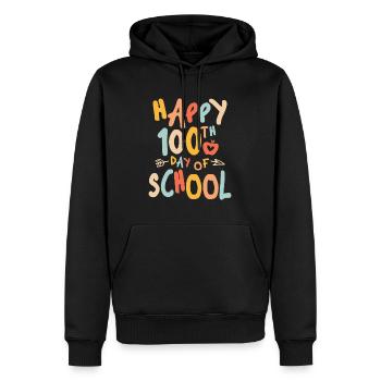 Happy 100th Day Of School Teacher Student - Men’s Premium Organic Hoodie - black - Front - Nico (187cm)