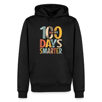 100. Schultag Lehrer 100 Tage schlauer - Männer Premium Bio Hoodie - Schwarz - Vorne - Nico (187cm)