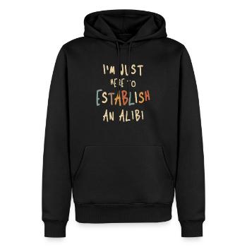 07 establish - Men’s Premium Organic Hoodie - black - Front - Nico (187cm)