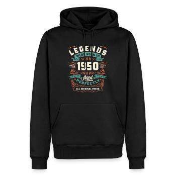 1950 74. Geburtstag Geschenke 74 Jahre alte Männer Frauen - Männer Premium Bio Hoodie - Schwarz - Vorne - Nico (187cm)