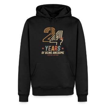 24 Jahre großartig sein 2000 24. Geburtstag - Männer Premium Bio Hoodie - Schwarz - Vorne - Nico (187cm)