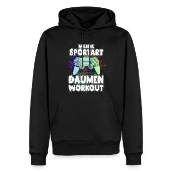 Gaming meine Sportart Daumenworkout Gaming Konsole - Männer Premium Bio Hoodie - Schwarz - Vorne - Nico (187cm)