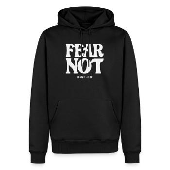 Fear Not Isaiah 41:10 Bible Verse Christian - Men’s Premium Organic Hoodie - black - Front - Nico (187cm)