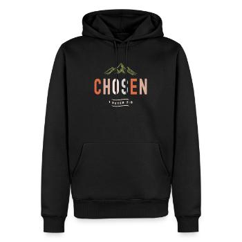 Auserwählt 1. Petrus 2:9 Christliches Zitat - Männer Premium Bio Hoodie - Schwarz - Vorne - Nico (187cm)