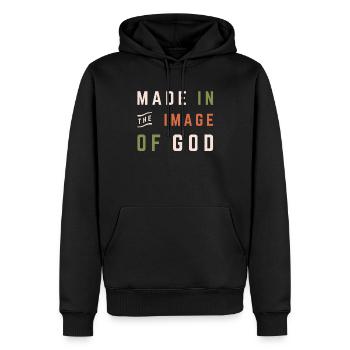 Image Of God Christian Quote - Men’s Premium Organic Hoodie - black - Front - Nico (187cm)