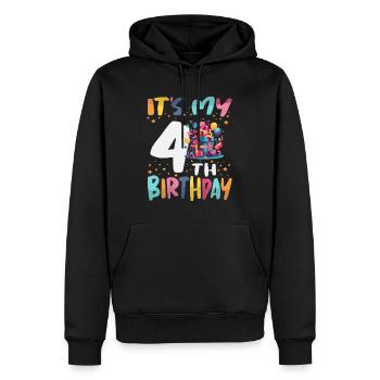 It's My 4th Birthday Happy Kids Birthday - Men’s Premium Organic Hoodie - black - Front - Nico (187cm)