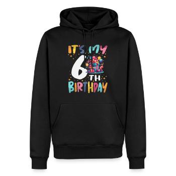 It's My 6th Birthday Happy Kids Birthday - Men’s Premium Organic Hoodie - black - Front - Nico (187cm)