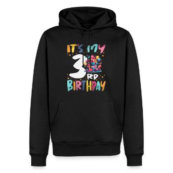 It's My 3rd Birthday Happy Kids Birthday - Men’s Premium Organic Hoodie - black - Front - Nico (187cm)