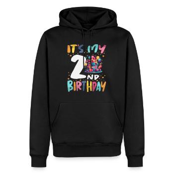 It's My 2nd Birthday Happy Kids Birthday - Men’s Premium Organic Hoodie - black - Front - Nico (187cm)