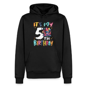 It's My 5th Birthday Happy Kids Birthday - Men’s Premium Organic Hoodie - black - Front - Nico (187cm)