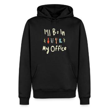 Ich werde in meinem Büro gärtnern - Männer Premium Bio Hoodie - Schwarz - Vorne - Nico (187cm)