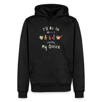 Ich werde in meinem Büro sein Landschaftsgärtner - Männer Premium Bio Hoodie - Schwarz - Vorne - Nico (187cm)