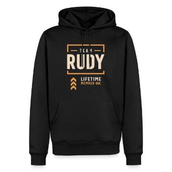 Team Rudy Lifetime Member Funny Name Rudy - Men’s Premium Organic Hoodie - black - Front - Nico (187cm)
