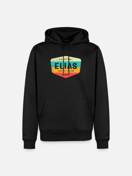 Elias Personalized Name - Elias - Men’s Premium Organic Hoodie - black