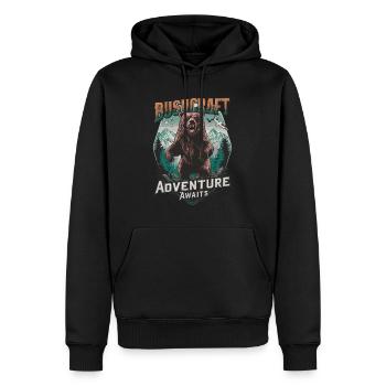 Bushcraft - Männer Premium Bio Hoodie - Schwarz - Vorne - Nico (187cm)
