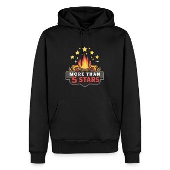 Bushcraft - Männer Premium Bio Hoodie - Schwarz - Vorne - Nico (187cm)