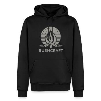 Bushcraft outdoor advebture - Männer Premium Bio Hoodie - Schwarz - Vorne - Nico (187cm)