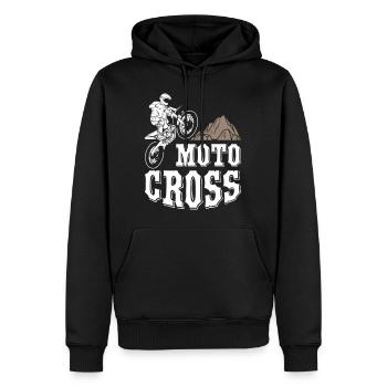 Motocross - Sweat à capuche Premium bio Homme - noir - Devant - Nico (187cm)