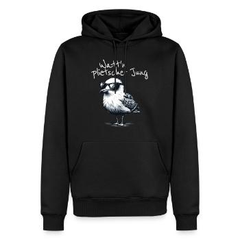Watt’n plietscher Jung Norddeutsche Möwe Spruch - Sweat à capuche Premium bio Homme - noir - Devant - Nico (187cm)