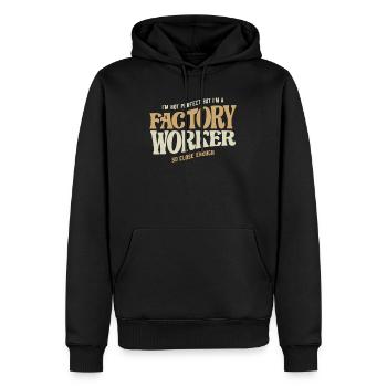 Proud Factory Worker - Men’s Premium Organic Hoodie - black - Front - Nico (187cm)