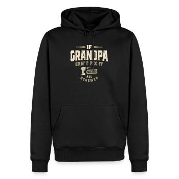 Wenn Opa es nicht reparieren kann, sind wir alle am, Opa - Männer Premium Bio Hoodie - Schwarz - Vorne - Nico (187cm)
