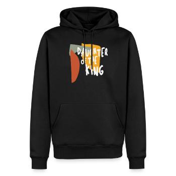 Daughter of the King - Empowering Christian Quote - Men’s Premium Organic Hoodie - black - Front - Nico (187cm)