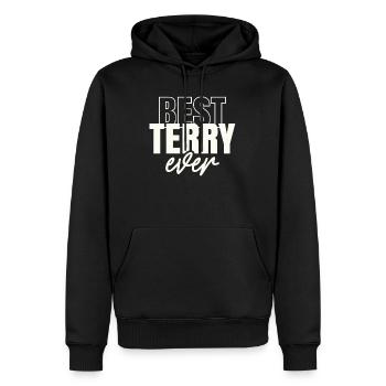 Bester Frottee aller Zeiten Personalisierter Name Frottee - Männer Premium Bio Hoodie - Schwarz - Vorne - Nico (187cm)