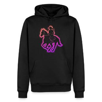 Pferd reiten Reiterin Frauen Kinder Mädchen Pferde - Männer Premium Bio Hoodie - Schwarz - Vorne - Nico (187cm)