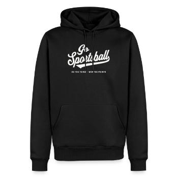 Yay Go Sportsball - Lustige Sportarten - Männer Premium Bio Hoodie - Schwarz - Vorne - Nico (187cm)