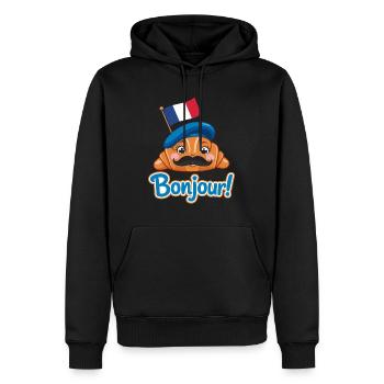 Bonjour France Croissants - Men’s Premium Organic Hoodie - black - Front - Nico (187cm)