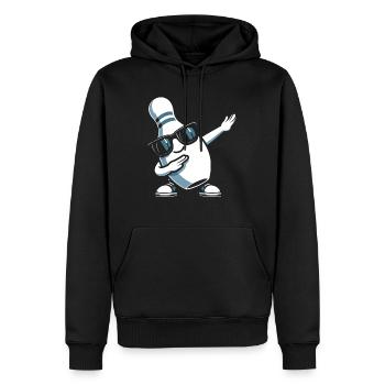 Bowling Pin Dabbing Sunglasses Bowler Player - Männer Premium Bio Hoodie - Schwarz - Vorne - Nico (187cm)