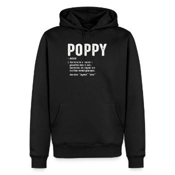Mohn Definition - Männer Premium Bio Hoodie - Schwarz - Vorne - Nico (187cm)