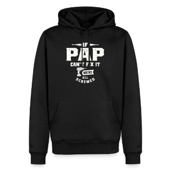 Wenn Papa es nicht reparieren kann - Großeltern - Männer Premium Bio Hoodie - Schwarz - Vorne - Nico (187cm)