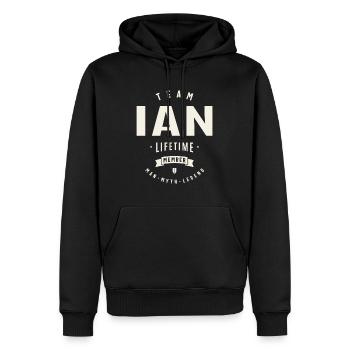 Team Ian Lebenslanges Mitglied Lustiger Name Ian - Männer Premium Bio Hoodie - Schwarz - Vorne - Nico (187cm)