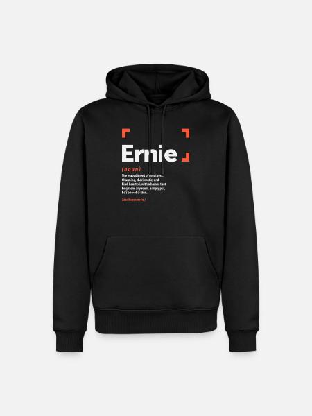 Ernie Definition Personalisierter Name Ernie - Männer Premium Bio Hoodie - Schwarz