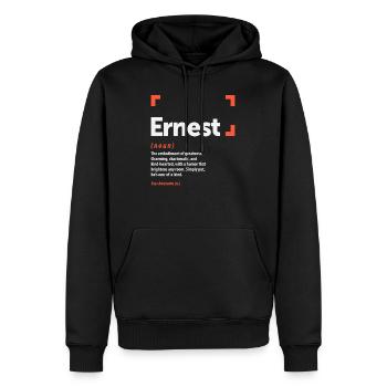 Ernest Definition Personalisierter Name Ernest - Männer Premium Bio Hoodie - Schwarz - Vorne - Nico (187cm)