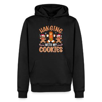 Je traîne avec mes cookies - Sweat à capuche Premium bio Homme - noir - Devant - Nico (187cm)